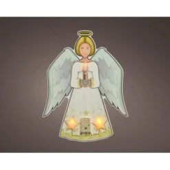 Fensterbild Engel Mit LED-Beleuchtung