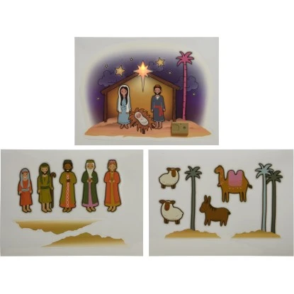 Fensterbild Krippe Mit LED-Beleuchtung 1 Fensterbild Krippe Mit LED-Beleuchtung