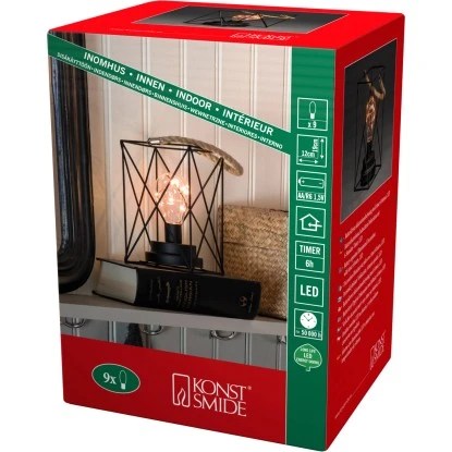 Konstsmide LED Metalllaterne Mit Schalter Eckig 1 Konstsmide LED Metalllaterne Mit Schalter Eckig
