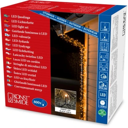 Konstsmide Micro LED Lichterkette 800 Bernsteinfarbene Dioden 1 Konstsmide Micro LED Lichterkette 800 Bernsteinfarbene Dioden