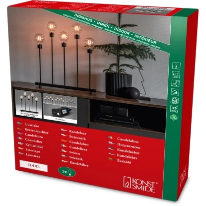 Konstsmide LED Metallleuchter Schwarz Mit Dimmer Und Wechselbaren Leuchtmitteln 1 Konstsmide LED Metallleuchter Schwarz Mit Dimmer Und Wechselbaren Leuchtmitteln