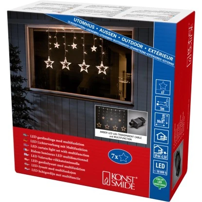 Konstsmide LED Lichtervorhang 3 Kleine Und 4 Große Sterne 1 Konstsmide LED Lichtervorhang 3 Kleine Und 4 Große Sterne