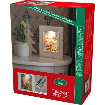 Konstsmide LED Wasserlaterne Weihnachtsmann Mit Tieren Antik Weiß 4 Konstsmide LED Wasserlaterne Weihnachtsmann Mit Tieren Antik Weiß – Bild 4