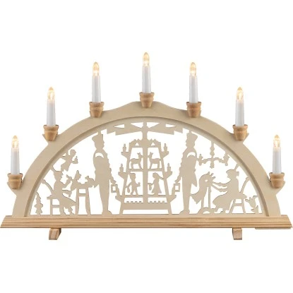 HGD Lichterbogen Pyramide 7-flammig Ca. 58 Cm X 4 Cm X 37 Cm 1 HGD Lichterbogen Pyramide 7-flammig Ca. 58 Cm X 4 Cm X 37 Cm