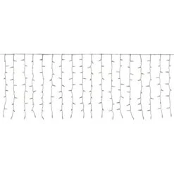 LED-Lichtervorhang 240 LEDs Warmweiß Grünes Kabel 4,9 M