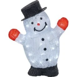 Deko-Figur Schneemann 44 Cm Weiß-Rot-Schwarz