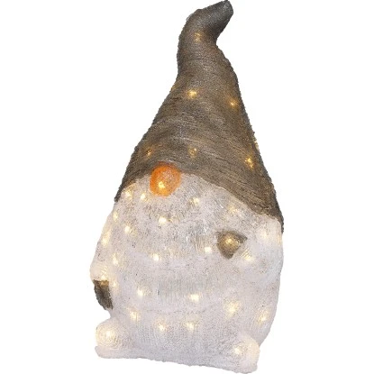 LED-Wichtel 50 Cm Weiß-Braun 1 LED-Wichtel 50 Cm Weiß-Braun