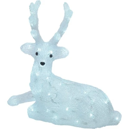 LED-Figur Rentier 38 Cm Weiß-Schwarz-Gold 1 LED-Figur Rentier 38 Cm Weiß-Schwarz-Gold