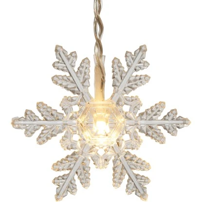 LED-Lichtervorhang Schneeflocke 100 LEDs Warmweiß Transparentes Kabel 6,9 M 2 LED-Lichtervorhang Schneeflocke 100 LEDs Warmweiß Transparentes Kabel 6,9 M – Bild 2