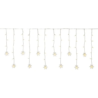 LED-Lichtervorhang Schneeflocke 100 LEDs Warmweiß Transparentes Kabel 6,9 M 1 LED-Lichtervorhang Schneeflocke 100 LEDs Warmweiß Transparentes Kabel 6,9 M