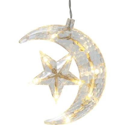 LED-Vorhang Sterne Und Mond 120 LEDs Warmweiß Transparentes Kabel 7 M 2 LED-Vorhang Sterne Und Mond 120 LEDs Warmweiß Transparentes Kabel 7 M – Bild 2