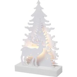 LED-Figur Baum Und Rentier 14 LEDs Warmweiß