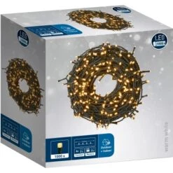 LED Lichterkette 1.000 Warmweiße LEDs Grünes Kabel Innen Und Außen