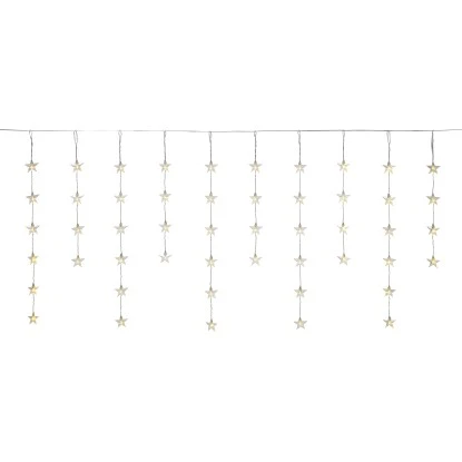 LED-Lichtervorhang Mit Sternen 250 LEDs Warmweiß Transparentes Kabel 1,5 M 1 LED-Lichtervorhang Mit Sternen 250 LEDs Warmweiß Transparentes Kabel 1,5 M