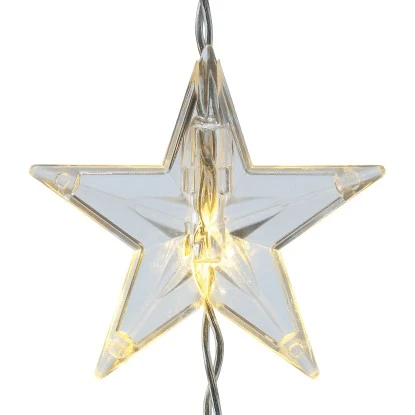 LED-Lichtervorhang Mit Sternen 250 LEDs Warmweiß Transparentes Kabel 1,5 M 2 LED-Lichtervorhang Mit Sternen 250 LEDs Warmweiß Transparentes Kabel 1,5 M – Bild 2