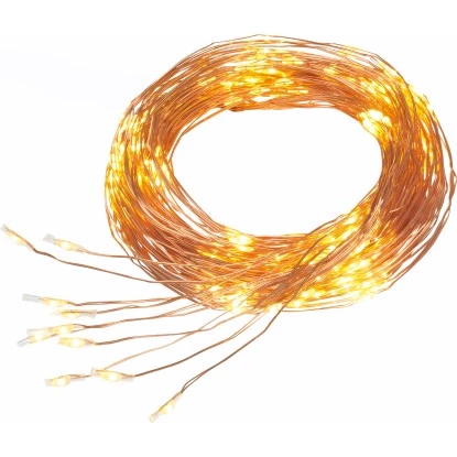 LED-Kupferdraht-Lichtschweif 300 LEDs Warmweiß Transparentes Kabel 7,9 M 1 LED-Kupferdraht-Lichtschweif 300 LEDs Warmweiß Transparentes Kabel 7,9 M
