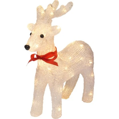 LED-Hirsch 34,5 Cm Weiß-Rot-Schwarz 1 LED-Hirsch 34,5 Cm Weiß-Rot-Schwarz