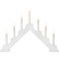 HGD Schwedenleuchter 7-flammig Weiß Ca. 41 Cm X 5 Cm X 31 Cm