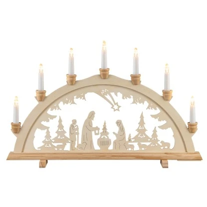 HGD Lichterbogen Christi Geburt 7-flammig Ca. 58 Cm X 4 Cm X 37 Cm 1 HGD Lichterbogen Christi Geburt 7-flammig Ca. 58 Cm X 4 Cm X 37 Cm