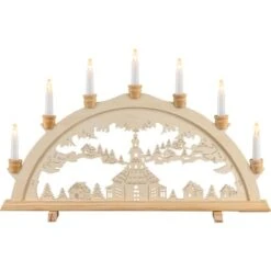 HGD Lichterbogen Seiffener Kirche 7-flammig Ca. 58 Cm X 4 Cm X 37 Cm