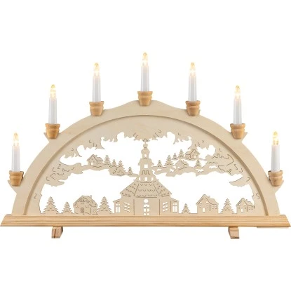 HGD Lichterbogen Seiffener Kirche 7-flammig Ca. 58 Cm X 4 Cm X 37 Cm 1 HGD Lichterbogen Seiffener Kirche 7-flammig Ca. 58 Cm X 4 Cm X 37 Cm