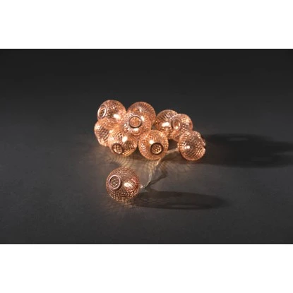 Konstsmide LED-Batterie-Lichterkette Kupferfarbene Metallkugeln 10 Dioden 2 Konstsmide LED-Batterie-Lichterkette Kupferfarbene Metallkugeln 10 Dioden – Bild 2