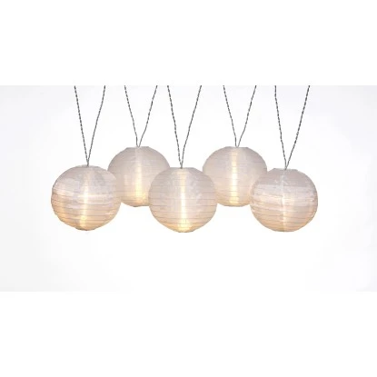 LED Lichterkette Mit 15 Weißen XXL Lampions 7 M 2 LED Lichterkette Mit 15 Weißen XXL Lampions 7 M – Bild 2