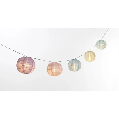 LED Lichterkette Mit 15 Pastellfarbenen Lampions 7 M 1 LED Lichterkette Mit 15 Pastellfarbenen Lampions 7 M