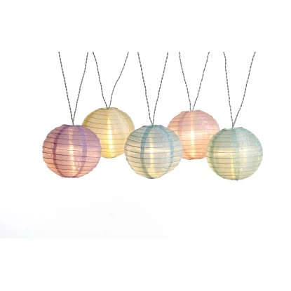 LED Lichterkette Mit 15 Pastellfarbenen Lampions 7 M 2 LED Lichterkette Mit 15 Pastellfarbenen Lampions 7 M – Bild 2