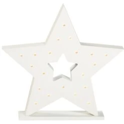 Holz-Stern 20 LEDs Batteriebetrieben