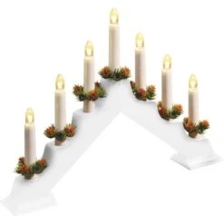 LED-Schwippbogen Holz 7 LEDs Kaltweiß