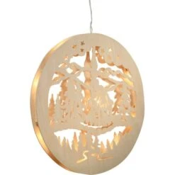 Fensterhänger Rund 10 Minilichter Wald