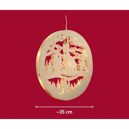 Fensterhänger Rund 10 Minilichter Wald 2 Fensterhänger Rund 10 Minilichter Wald – Bild 2