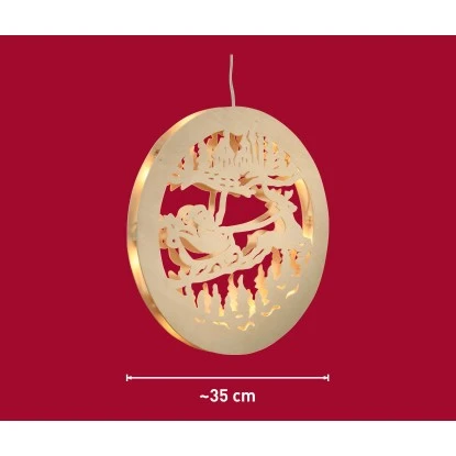 Fensterhänger Rund 10 Minilichter Schlitten 2 Fensterhänger Rund 10 Minilichter Schlitten – Bild 2