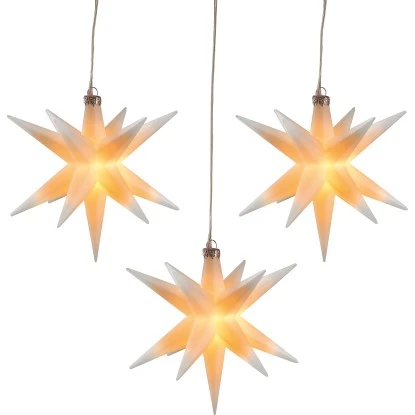 HGD LED-Sternenhänger Mit 3 Sterne Ø Je 12 Cm Weiß Für Außen 1 HGD LED-Sternenhänger Mit 3 Sterne Ø Je 12 Cm Weiß Für Außen
