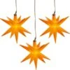 HGD LED-Sternenhänger Mit 3 Sterne Ø Je 12 Cm Gelb Für Außen