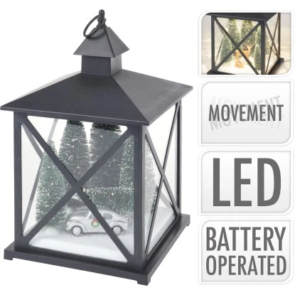 Laterne Mit Weihnachtszene Schwarz Flackerndes Licht 1 Laterne Mit Weihnachtszene Schwarz Flackerndes Licht