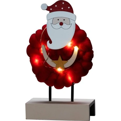 Konstsmide LED Holzsilhouette Santa Mit Baumwolle 6 Dioden Warmweiß 1 Konstsmide LED Holzsilhouette Santa Mit Baumwolle 6 Dioden Warmweiß