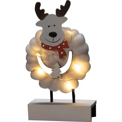 Konstsmide LED Holzsilhouette Elch Mit Baumwolle 6 Dioden Warmweiß 1 Konstsmide LED Holzsilhouette Elch Mit Baumwolle 6 Dioden Warmweiß