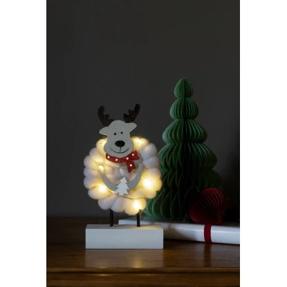 Konstsmide LED Holzsilhouette Elch Mit Baumwolle 6 Dioden Warmweiß 2 Konstsmide LED Holzsilhouette Elch Mit Baumwolle 6 Dioden Warmweiß – Bild 2