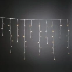 Konstsmide LED Eisregen Lichtervorhang Mit Lichtsensor 80 Dioden Warmweiß