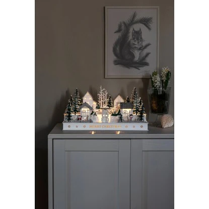 Konstsmide LED Holzsilhouette Dorf 12 Dioden Warmweiß 2 Konstsmide LED Holzsilhouette Dorf 12 Dioden Warmweiß – Bild 2