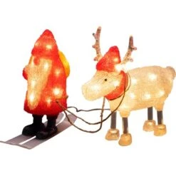 Konstsmide LED Acryl Weihnachtsmann Mit Rentier 40 Dioden Warmweiß