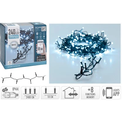 LED-Lichterkette 240 Kaltweiße LEDs App-Steuerung Innen Und Außen 1 LED-Lichterkette 240 Kaltweiße LEDs App-Steuerung Innen Und Außen